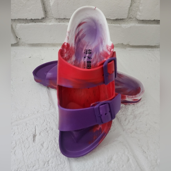🆕️Birkenstock Arizona EVA Red and Purple Tie Dye - Picture 7 of 9